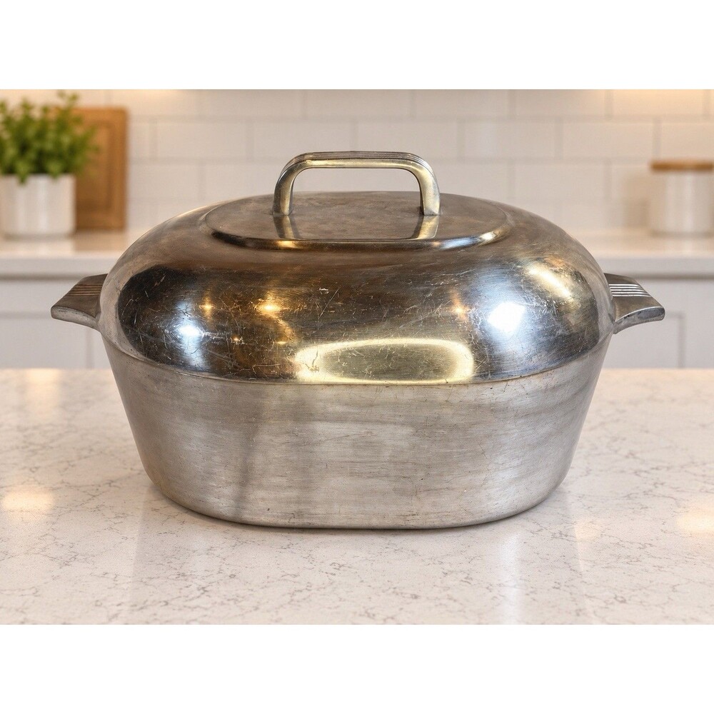 Clean Vintage 8 QT Wagner Ware USA Magnalite Sidney-O- #4265-P Aluminum Roaster